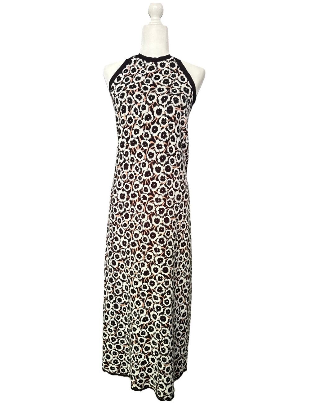 Diane Von Furstenberg X Target Halter Maxi Dress Women XXL Neutral Poppy Pattern